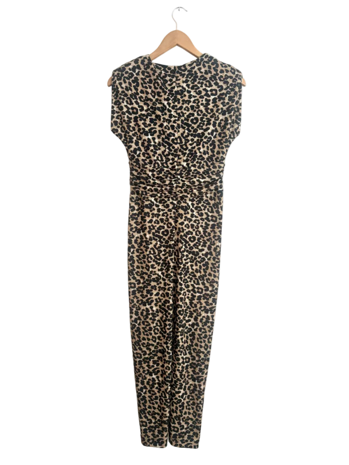 Essentiel Antwerp Brown Leopard Print Stretch-Jersey Midi Dress UK 8