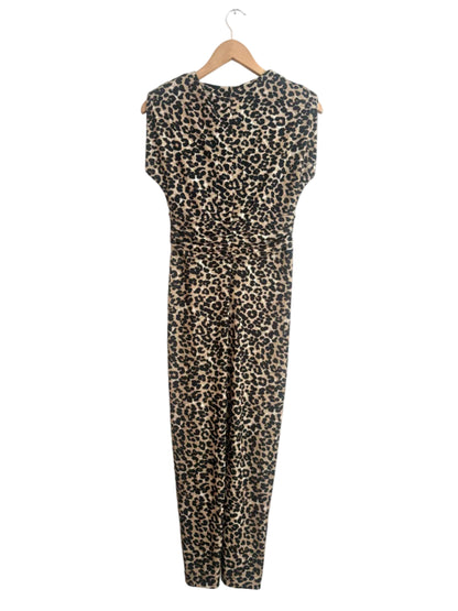 Essentiel Antwerp Brown Leopard Print Stretch-Jersey Midi Dress UK 8