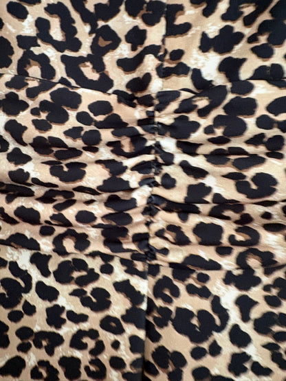 Essentiel Antwerp Brown Leopard Print Stretch-Jersey Midi Dress UK 8