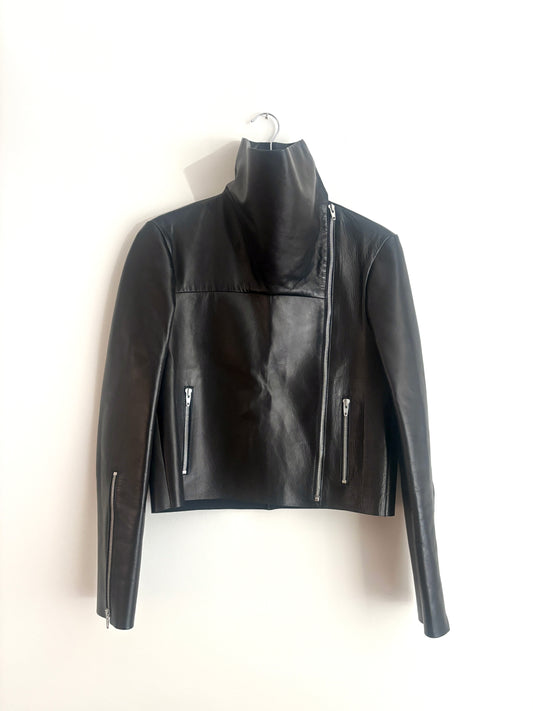 Celine Phoebe Philo Black Leather Biker Jacket 