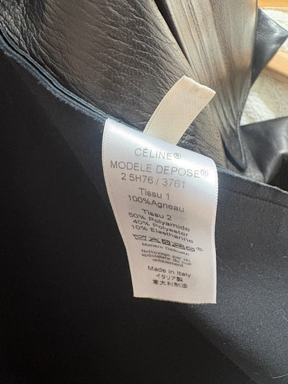 Celine Phoebe Philo Black Leather Biker Jacket UK 10