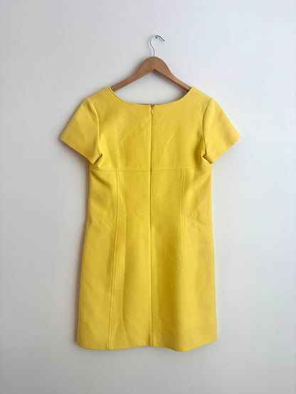 Paul & Joe Short Sleeve Square Neck Yellow Dress UK 8