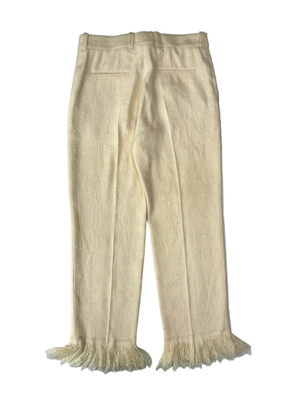 Chloe Silk Textured Frayed Trousers UK 8