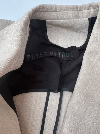 Petar Petrov 2 Piece Beige Suit UK 8