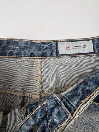 AG Adriano Goldschmied 'the Erin' Distressed denim Pencil Skirt 27R