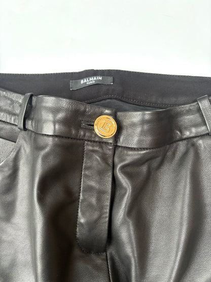 Balmain Leather Trousers UK 10