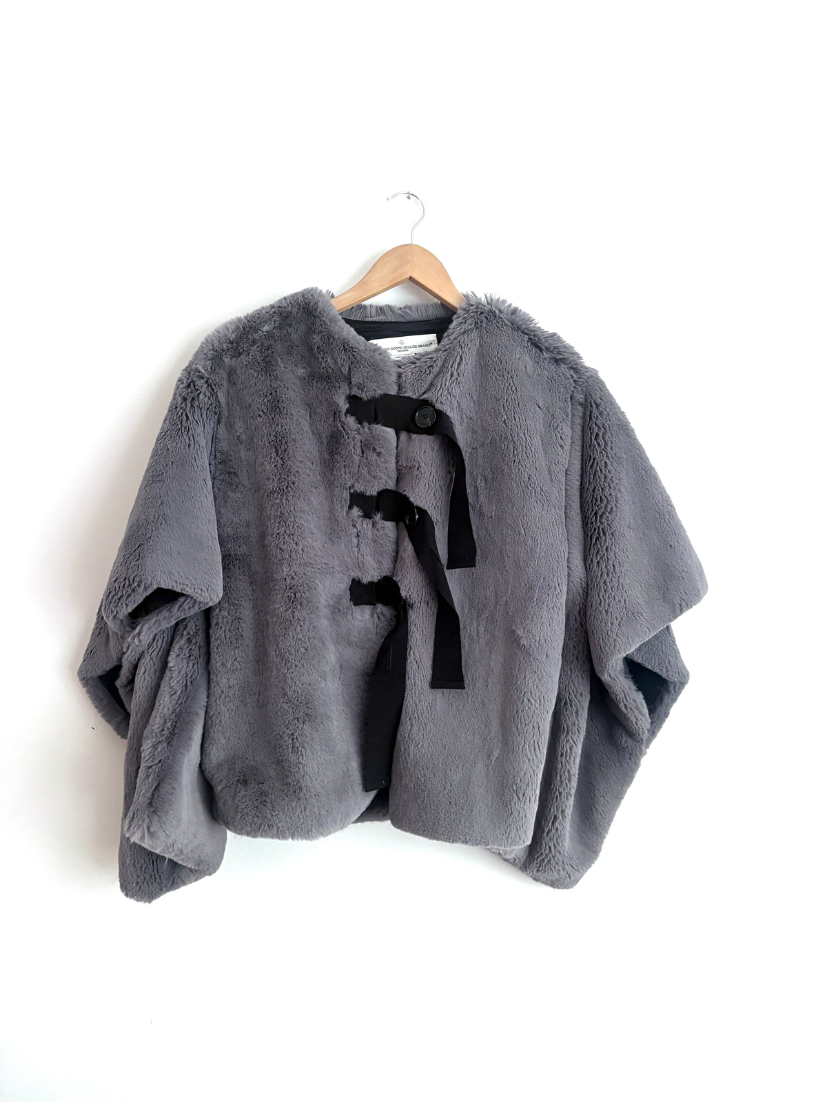 Golden Goose cape style fur coat