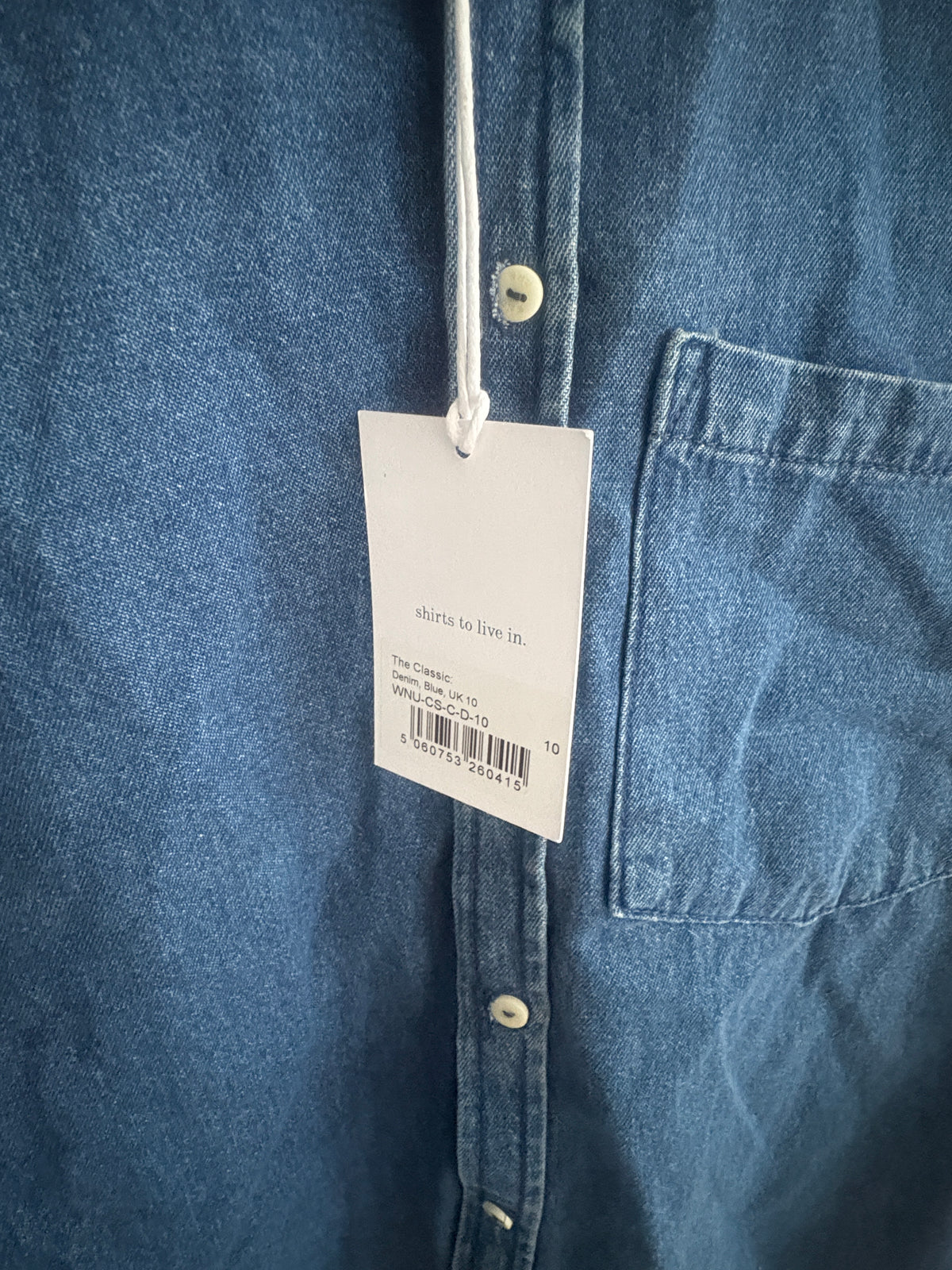 New With Tags WNU Classic Denim Shirt UK 10