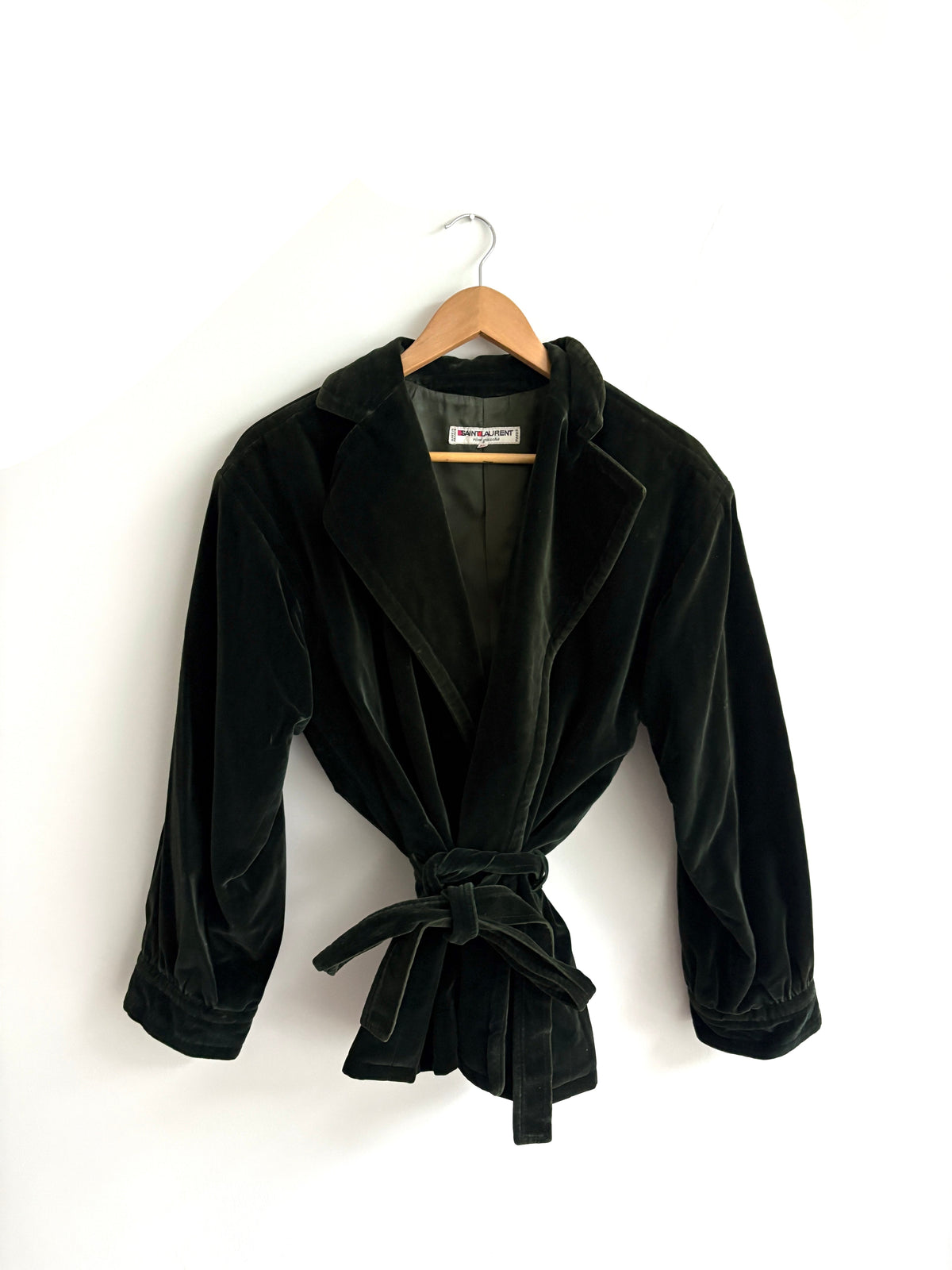 Yves saint Lauren Green Velvet Wrap Jacket