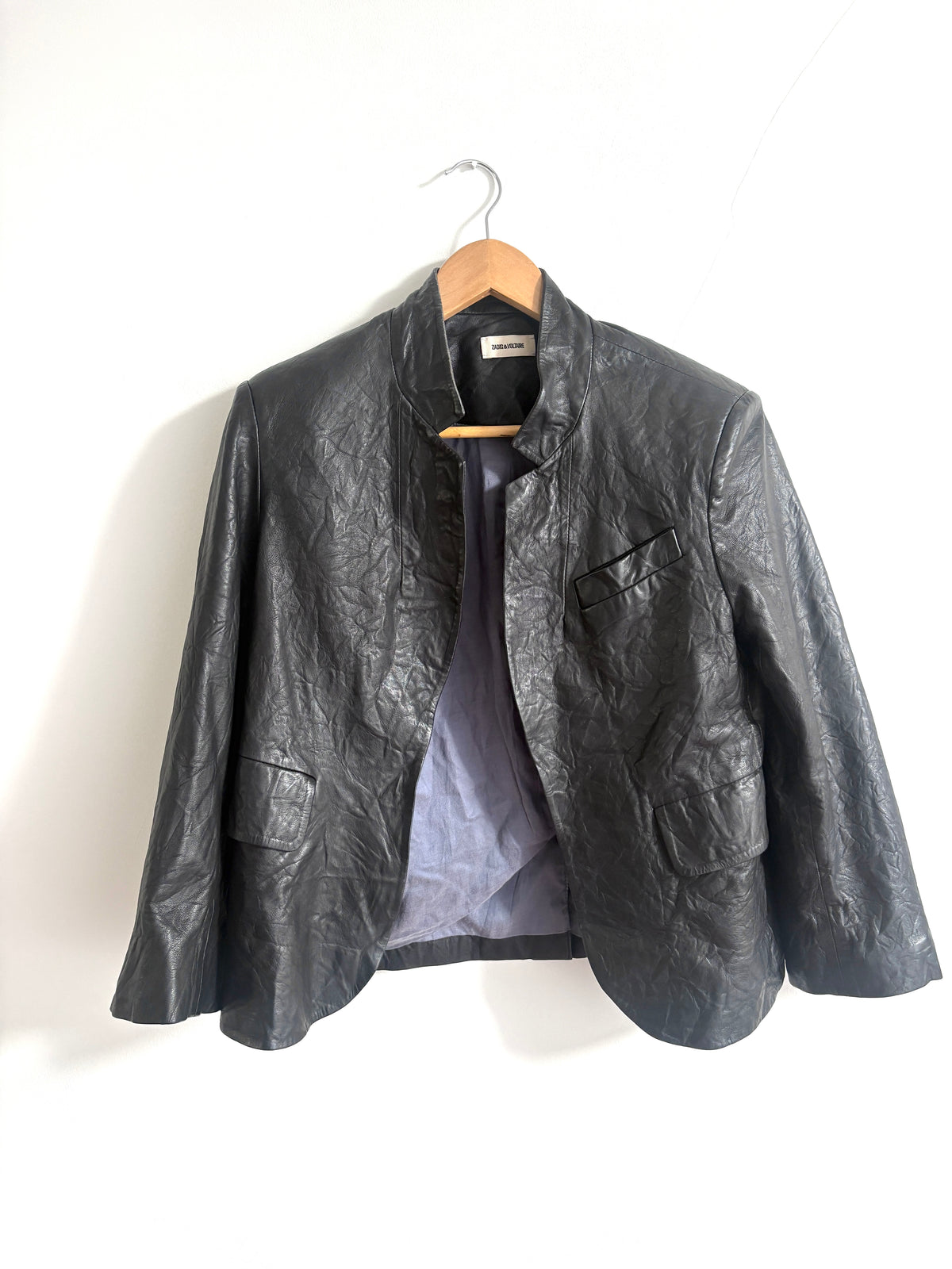Zadig & Voltaire Veryn Crinkle Leather Jacket