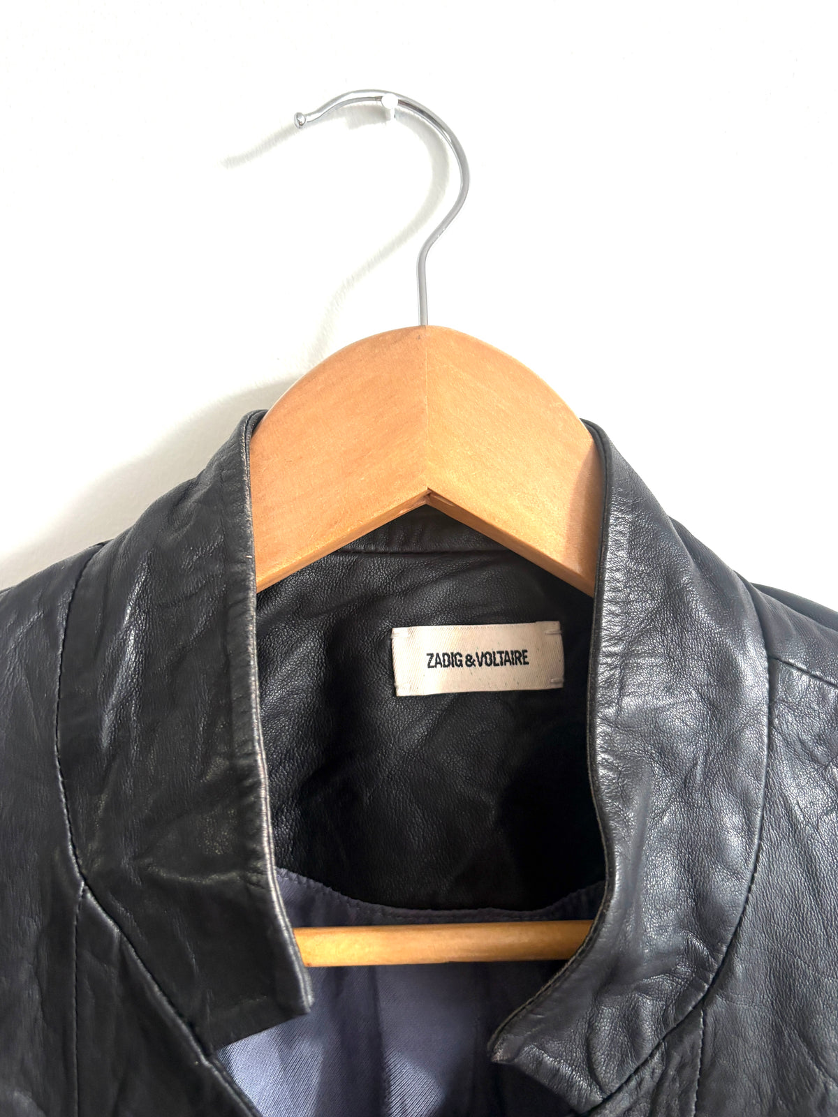 Zadig & Voltaire Crinkle Leather Blazer UK 8