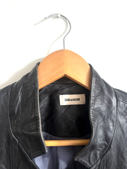 Zadig & Voltaire Crinkle Leather Blazer UK 8