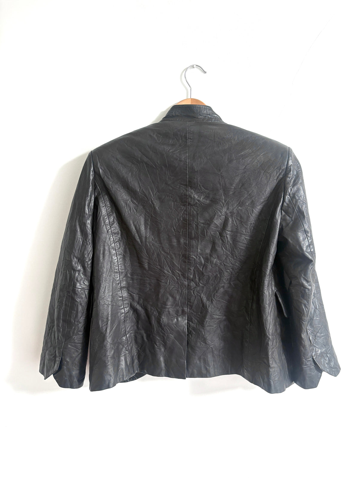 Zadig & Voltaire Crinkle Leather Blazer UK 8