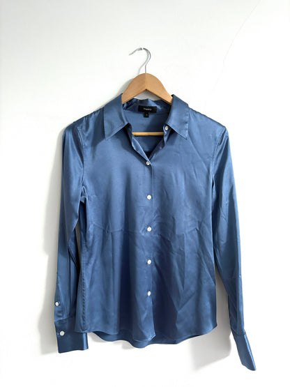 Theory Silk Blue stretchy shirt
