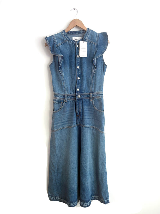Ba&sh Vayea Denim Frill Dress S