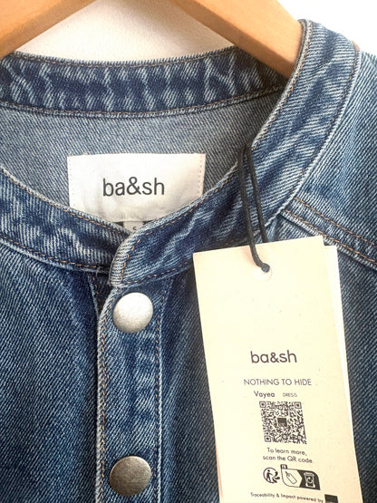 Ba&sh Vayea Denim Frill Midi Dress S