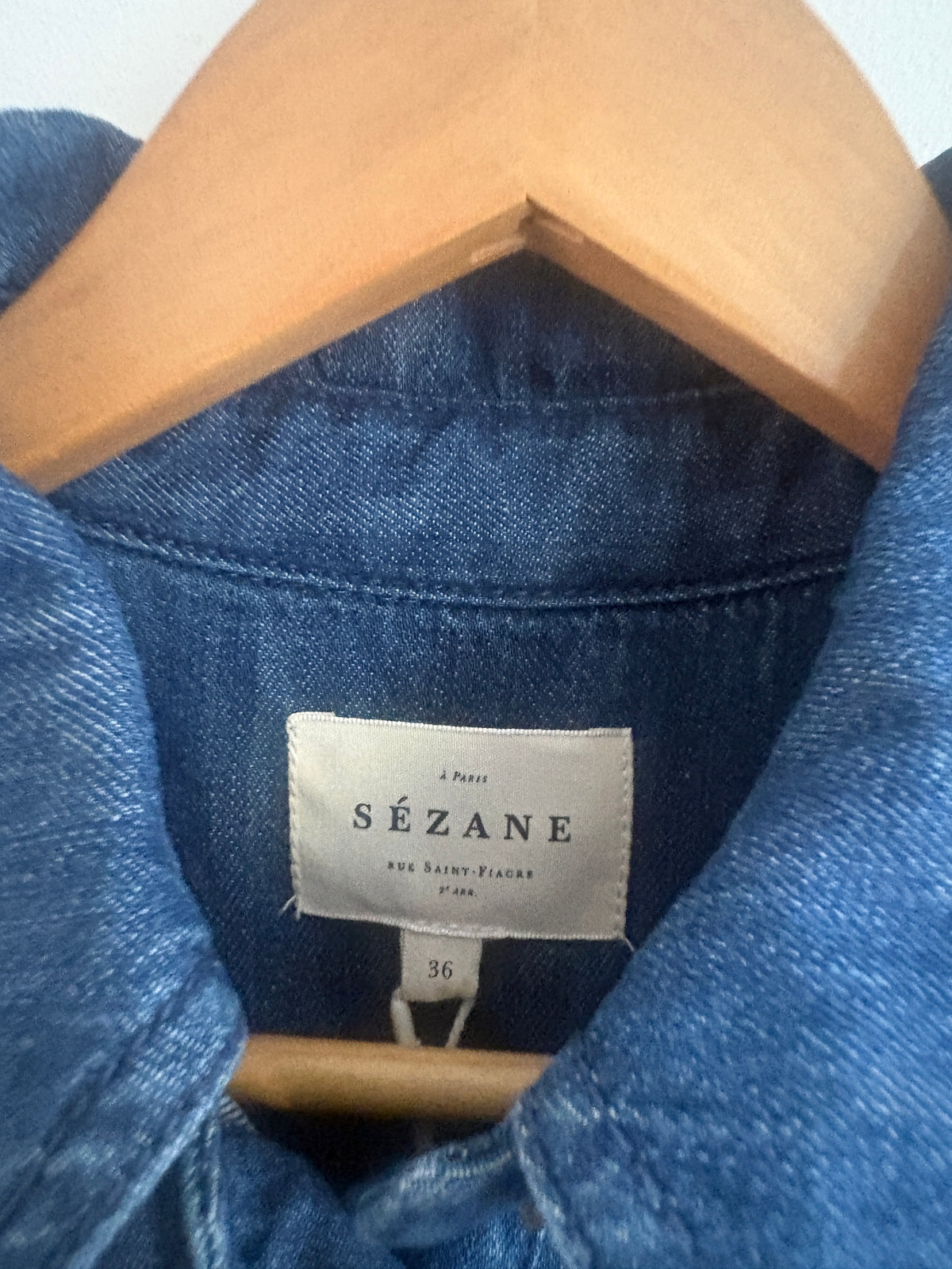New With Tags Sezane Raquel Blue Denim Dress UK 8