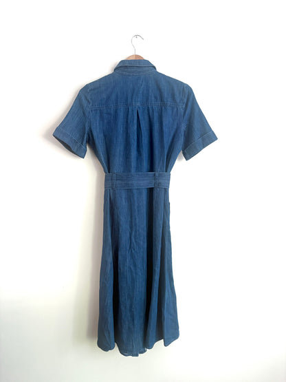 New With Tags Sezane Raquel Blue Denim Dress UK 8