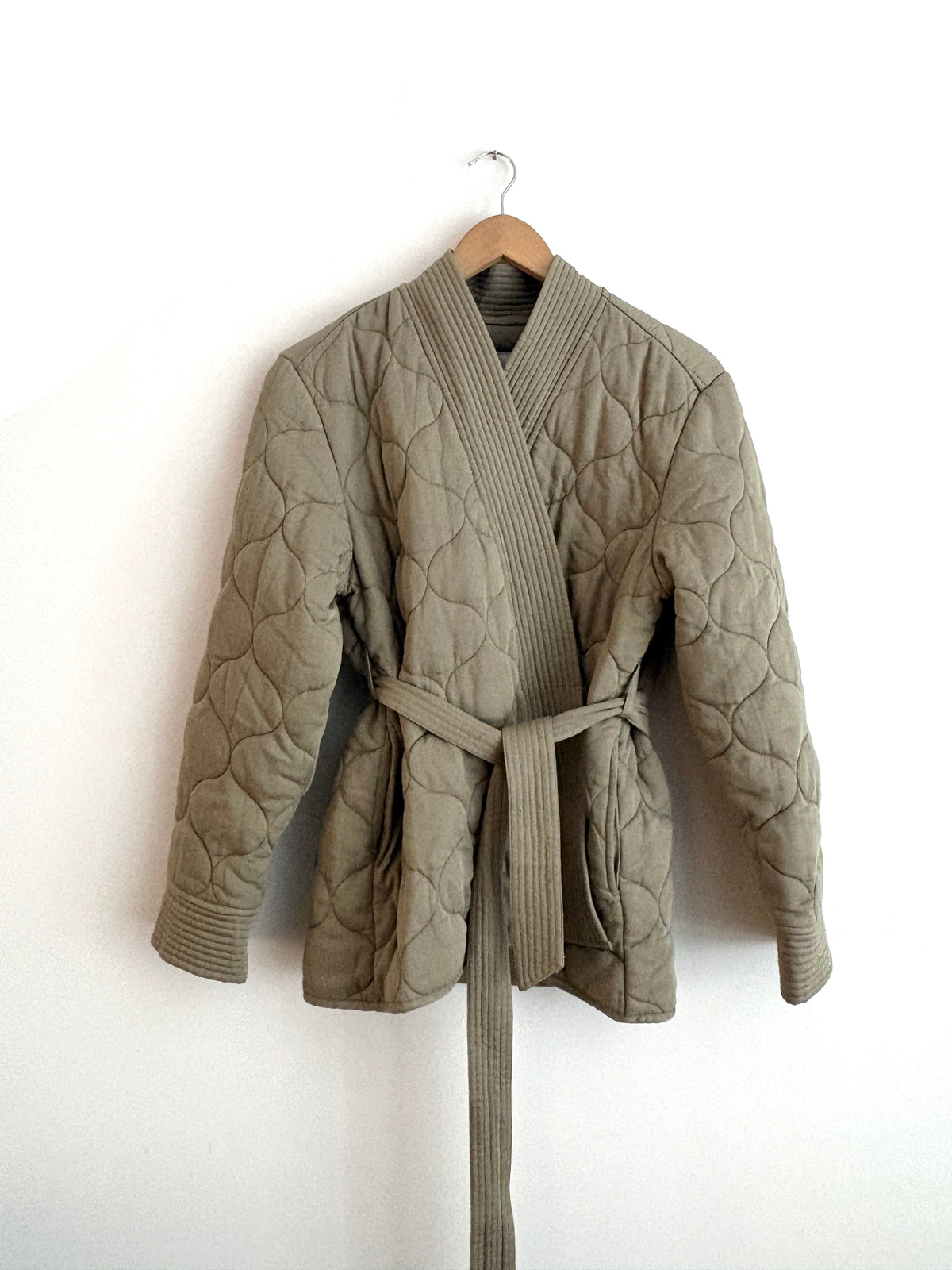 Rails Monterey Quilted Wrap Jacket in Washed Olive