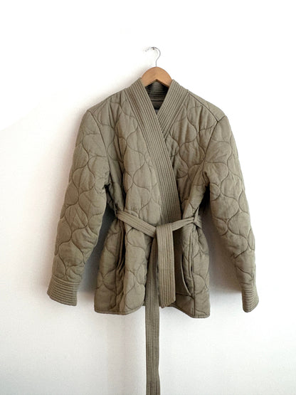 Rails Monterey Quilted Wrap Jacket in Washed Olive
