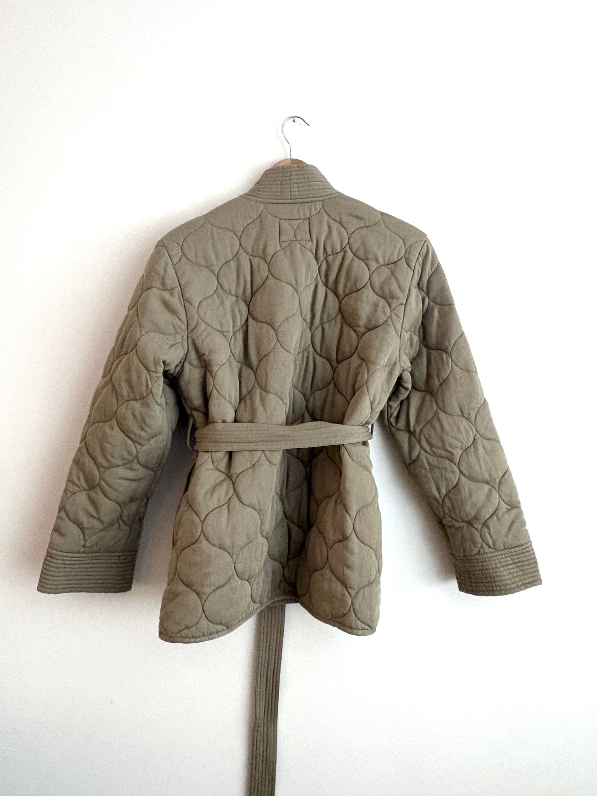 Rails Monterey Quilted Wrap Jacket in Washed Olive S