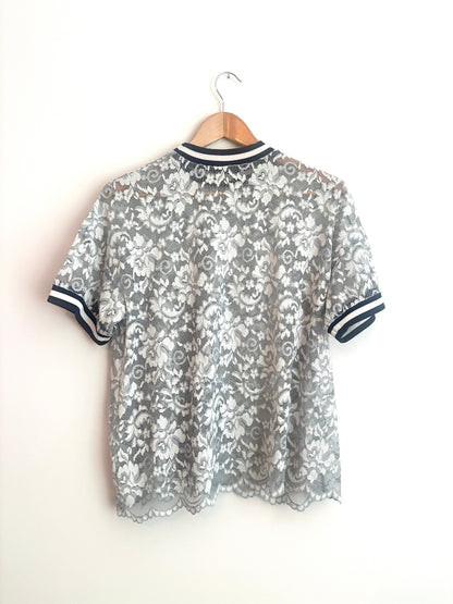 Ganni Floral Lace Top S