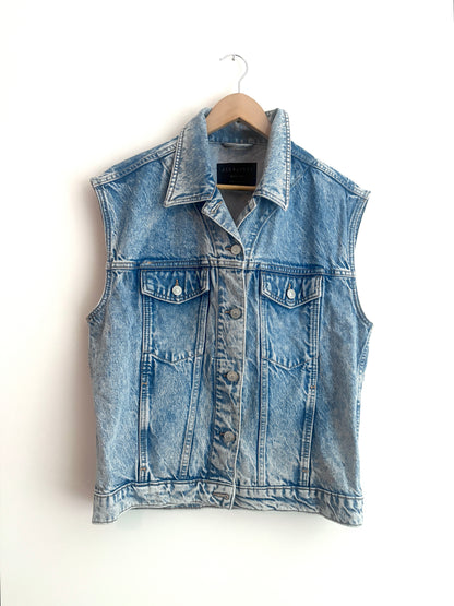 All Saints Alva Blue Denim Vest