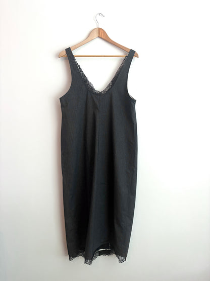 Ganni Lace Trim Midi Dress UK 12