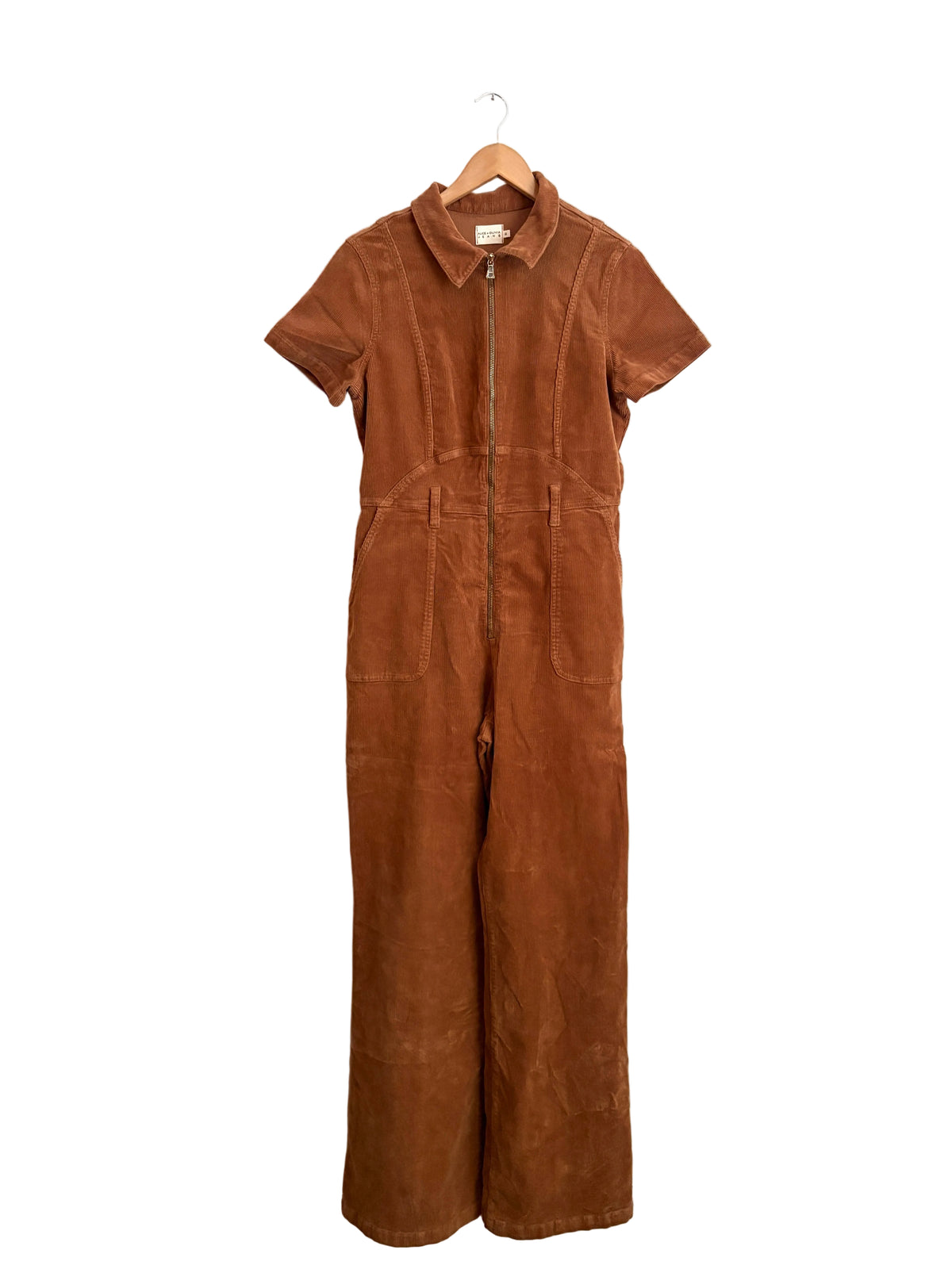 alice+olivia jeans corduroy burnt orange jumpsuit
