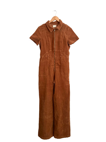 alice+olivia jeans corduroy burnt orange jumpsuit