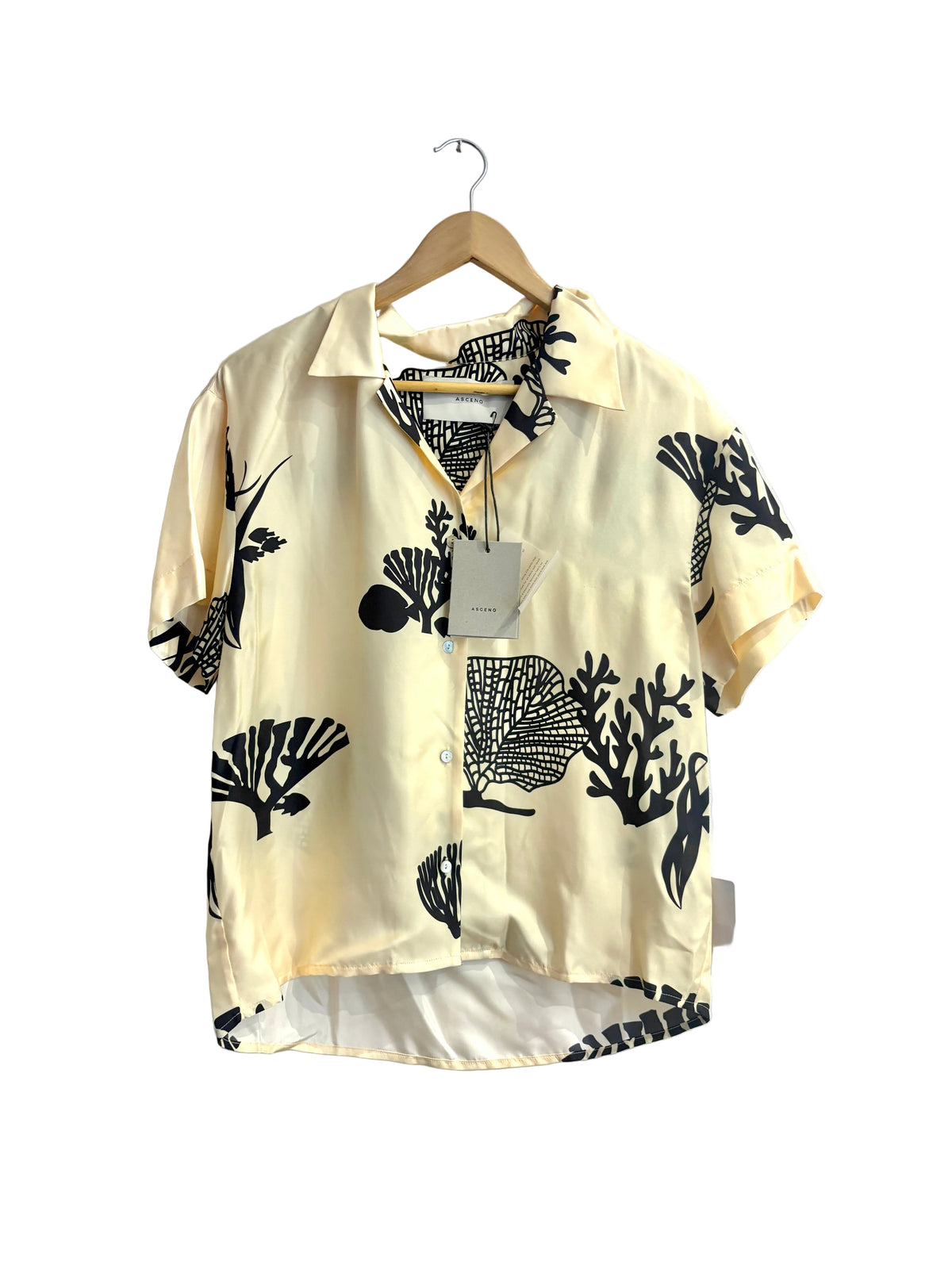 New With Tags Asceno Reef Print Silk Blouse