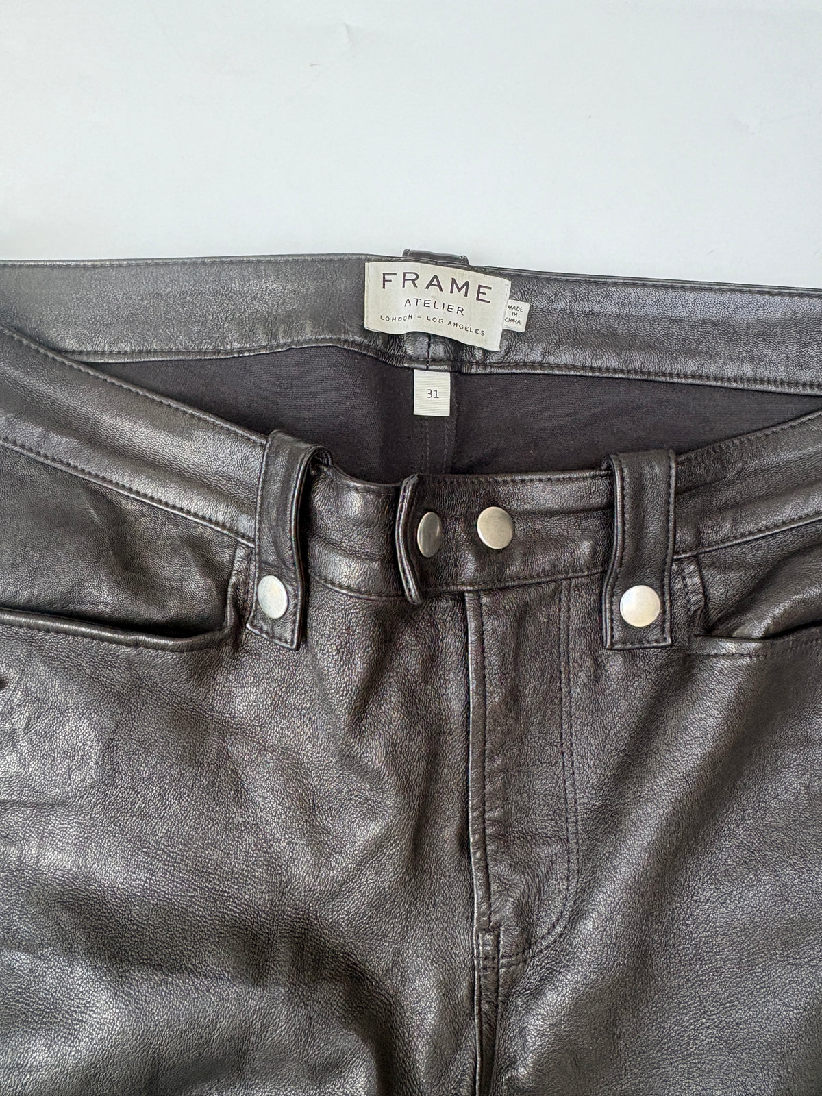 Frame Atelier Leather Trousers 31"