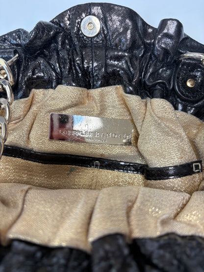 Loeffler Randall Metallic Ruched Evening Bag