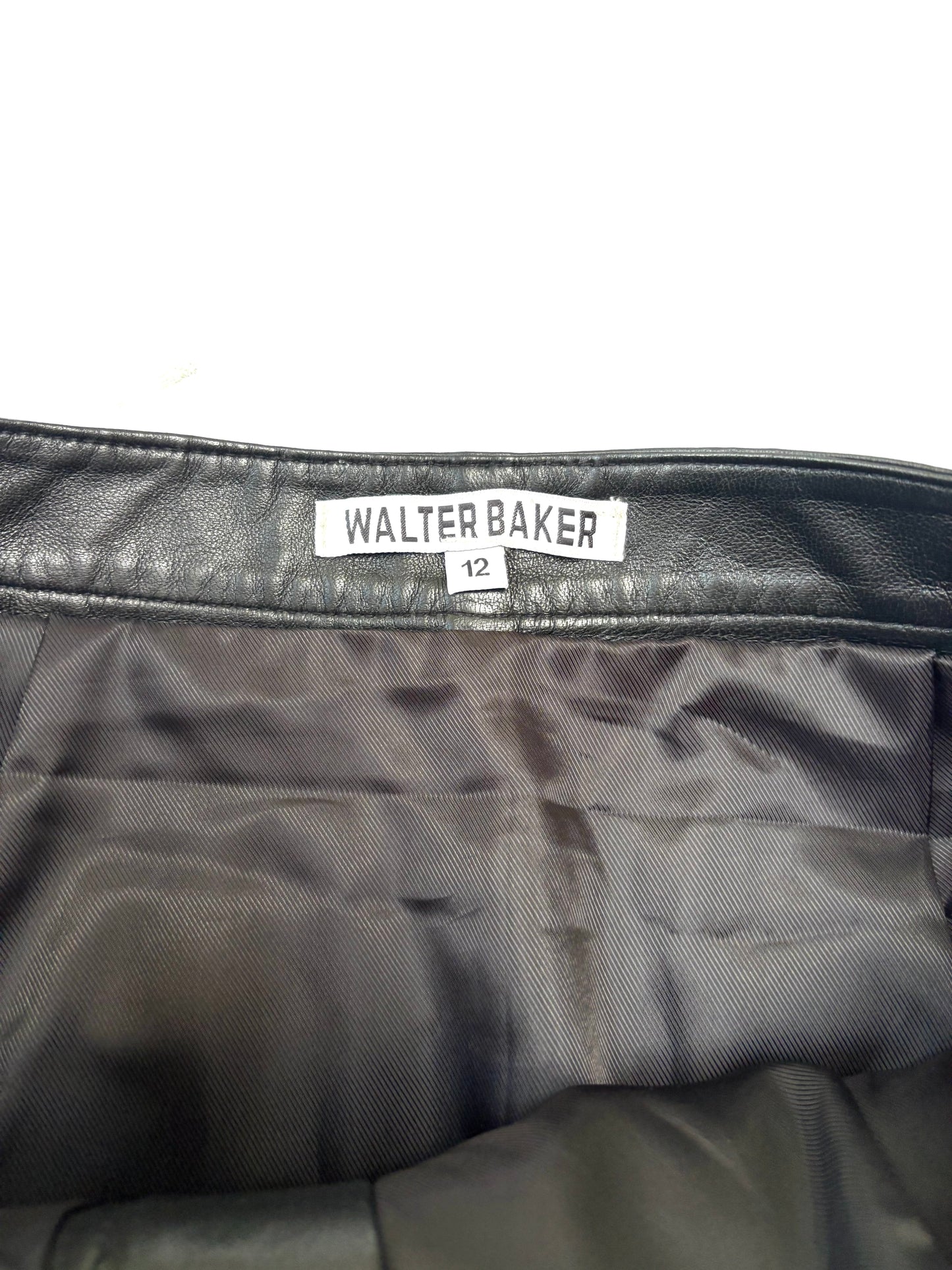 Walter Baker Leather Mini Skirt UK 12