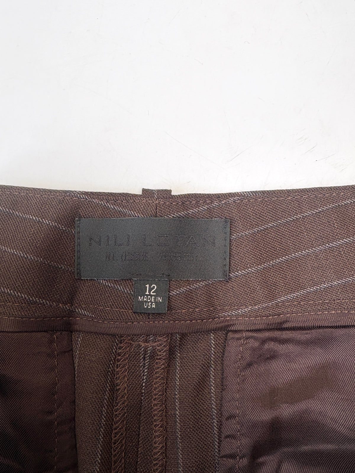 Nili Lotan Brown Pin Stripe Suit UK 16