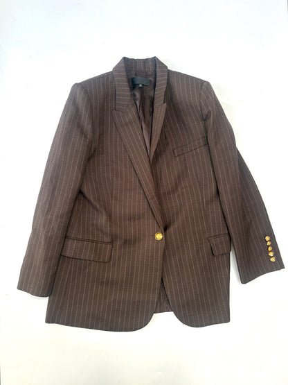 Nili Lotan Brown Pin Stripe Suit UK 16