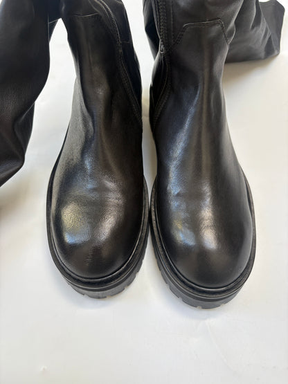 Ann Demeulemeester Stretch Leather Nero Boots UK 6