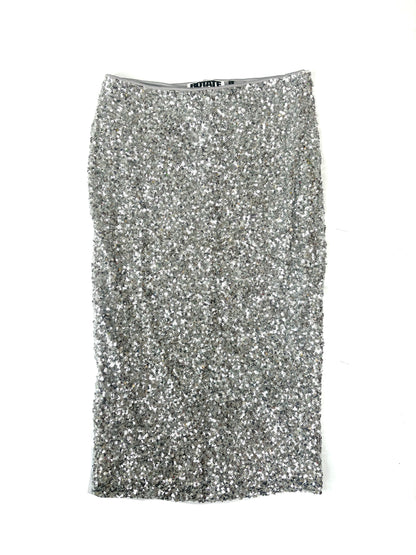 Rotate Silver Sequin Midi Pencil Skirt