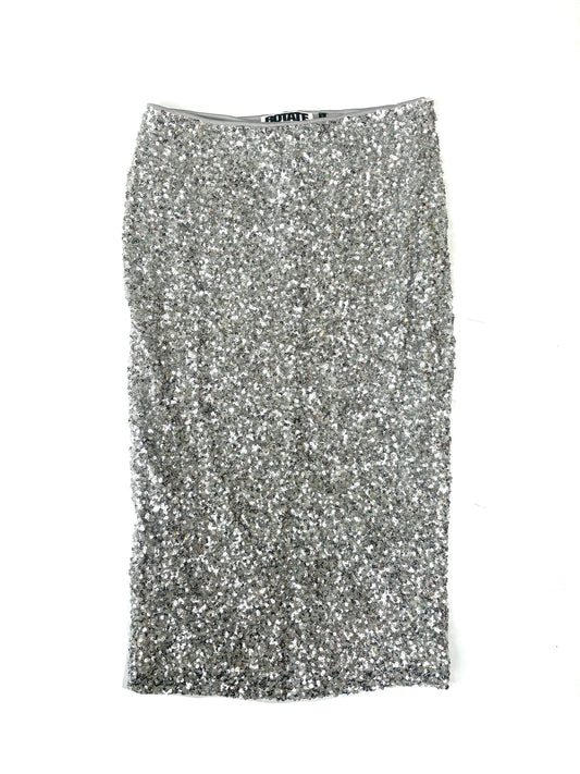 Rotate Silver Sequin Midi Pencil Skirt