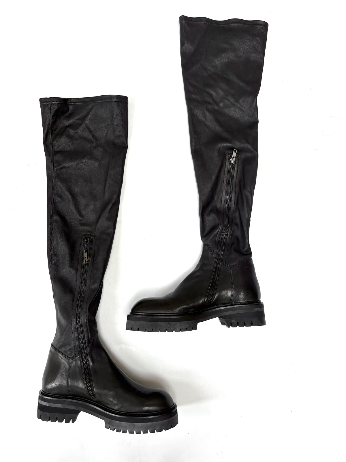 Ann Demeulemeester Stretch Leather Nero Boots UK 6