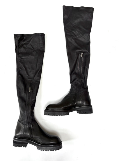 Ann Demeulemeester Stretch Leather Nero Boots UK 6
