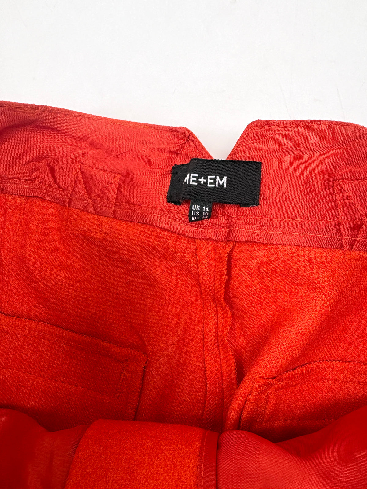 ME+EM Orange Pleated Wide Leg Trousers UK 14