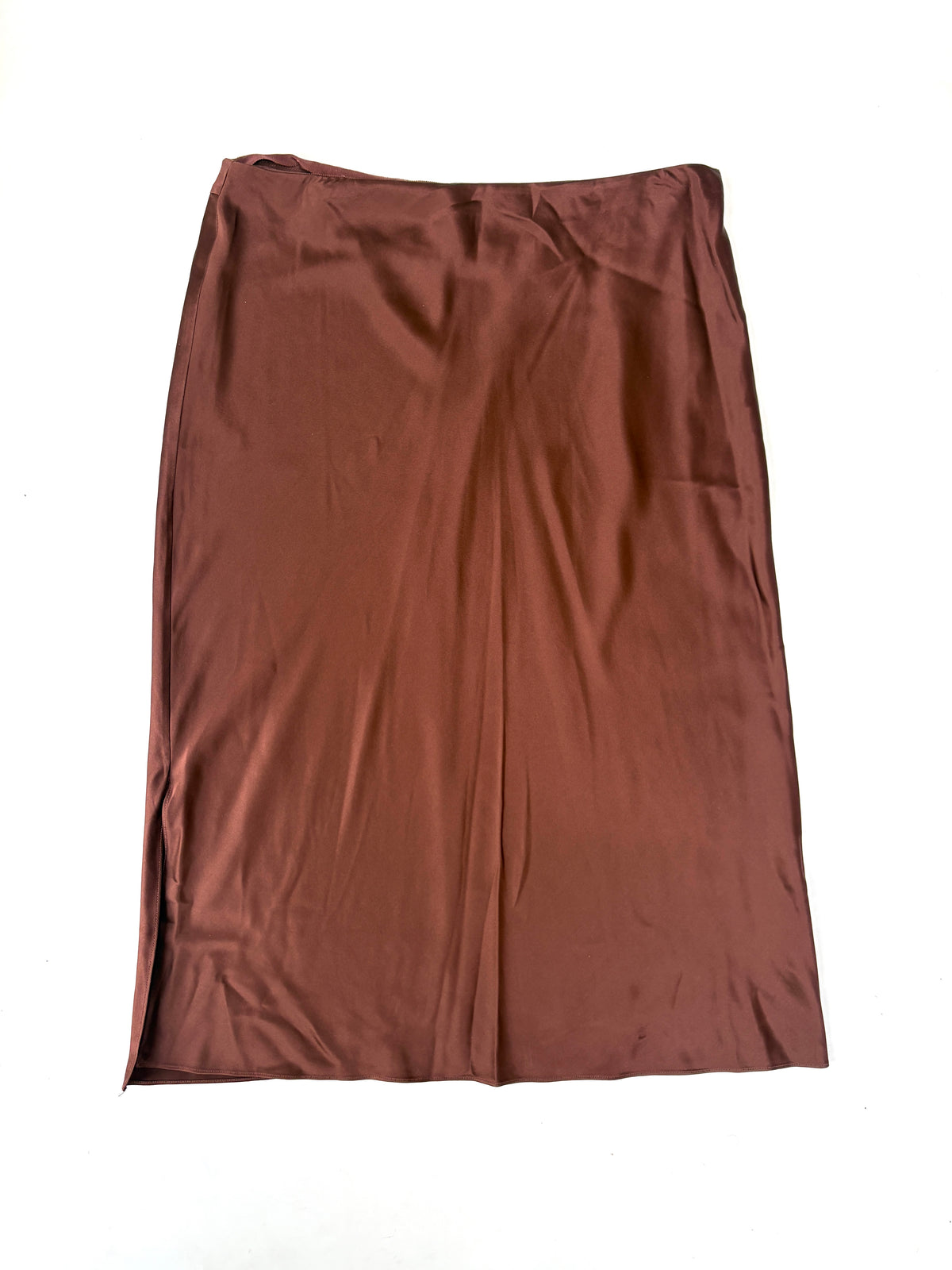 Joseph Silk Brown Knee Length Skirt UK 14