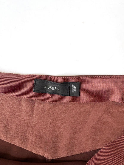 Joseph Silk Brown Knee Length Skirt UK 16