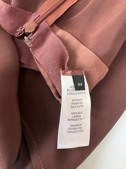Joseph Silk Brown Knee Length Skirt UK 16
