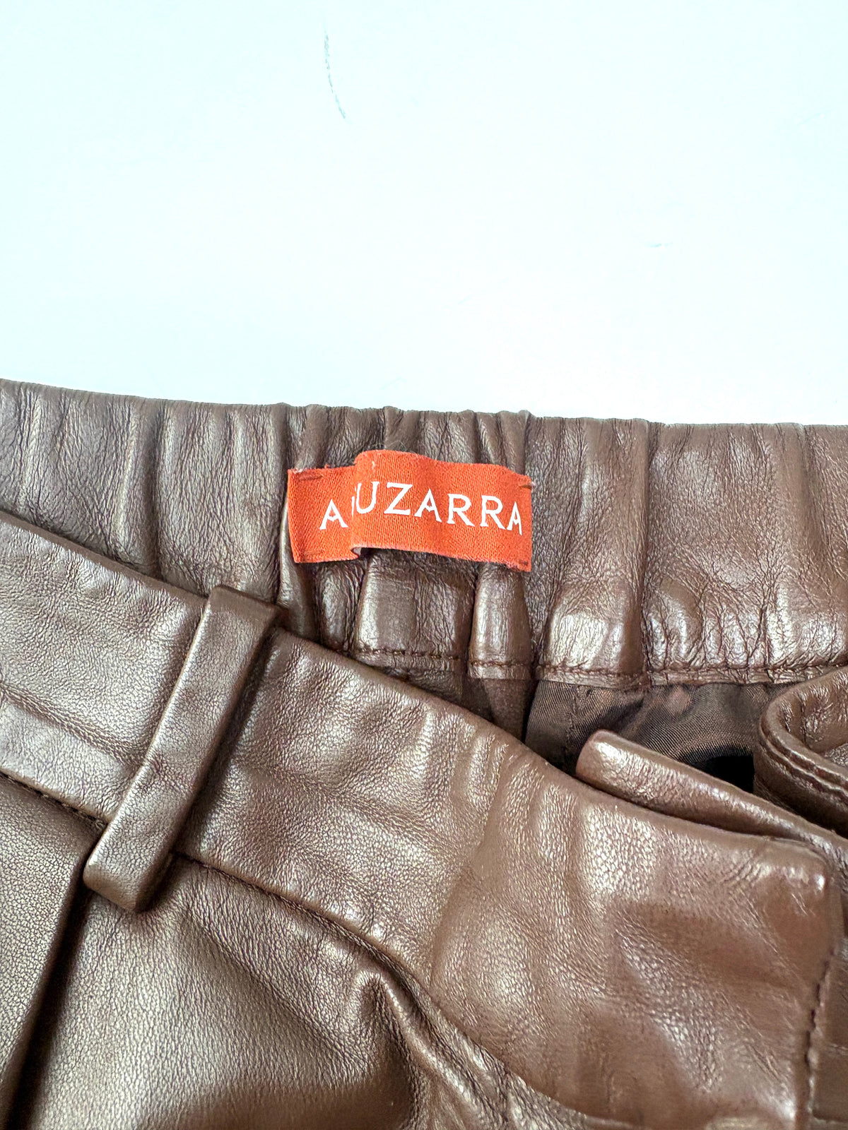 Altuzarra Brown Leather Trousers UK 14