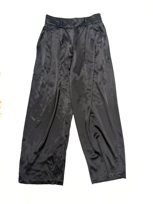 New With Tags Wat The Brand Satin Smart Wide Leg Trousers 