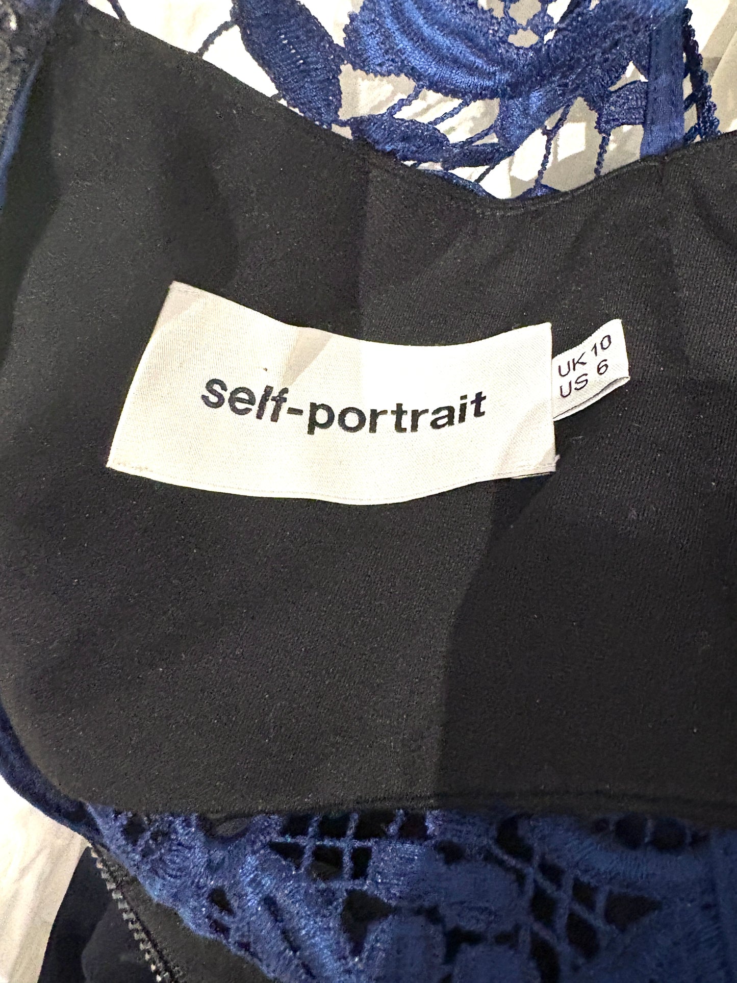 Self-Portrait Guipure Lace Georgette Gown UK 10