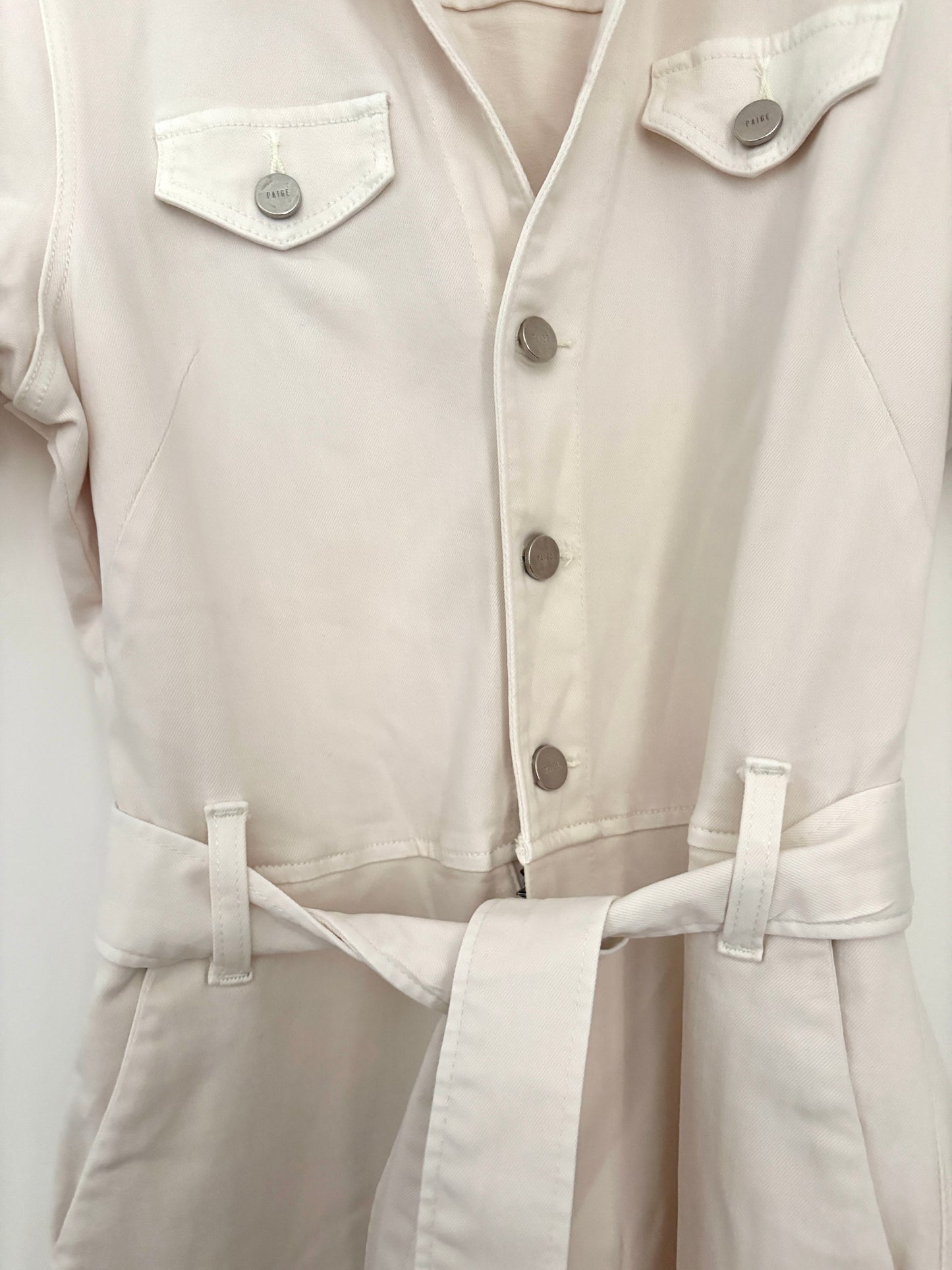 Paige Ecru Denim Jumpsuit UK 12