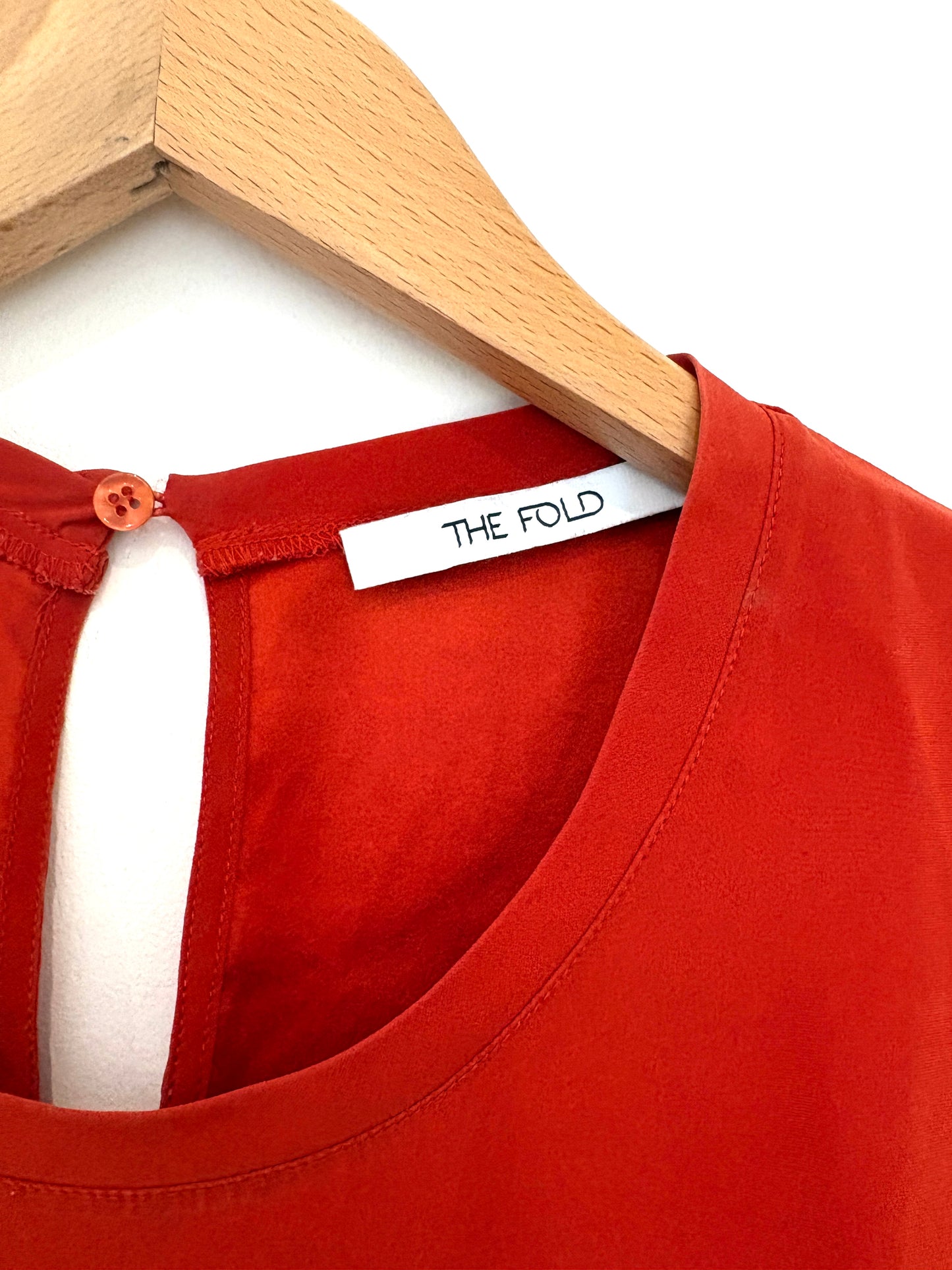 The Fold Burrnt Orange Silk Blouse UK 12